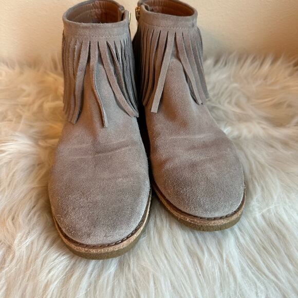 Kate Spade Betsie Fringe Ankle Boots Tan Suede Leather Fringe Almond Toe Size 7 - Picture 4 of 6